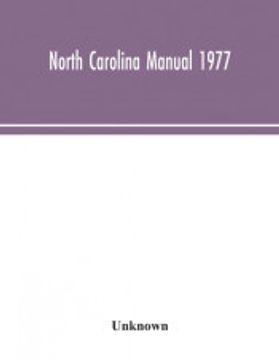 portada North Carolina Manual 1977 (en Inglés)