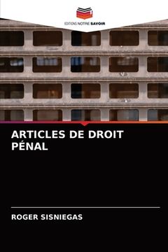 portada Articles de Droit Pénal (en Francés)