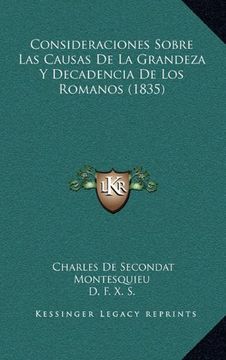 portada Consideraciones Sobre las Causas de la Grandeza y Decadencia de los Romanos (1835) (in Spanish)