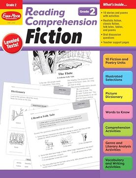 portada Evan-Moor Reading Comprehension, Fiction Grade 2, Homeschooling and Classroom Resource Workbook, Realistic Fiction, Historical Fiction, Poetry, Folk Tales, Fairy Tale, Leveled, Aesop’S Fables (en Inglés)