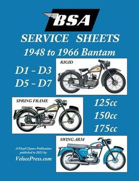 portada BSA BANTAM D1-D3-D5-D7 'SERVICE SHEETS' 1948-1966 RIGID, SPRING FRAME AND SWING ARM 125cc-150cc-175cc MODELS (en Inglés)