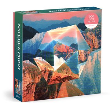 portada Galison Nature's Prism – 500 Piece Puzzle Featuring Prisms Superimposed Over Vibrant Canyon Filled Landscapes