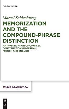 portada Memorization and the Compound-Phrase Distinction (Studia Grammatica) (in English)