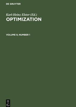 portada Optimization, Volume 9, Number 1, Optimization Volume 9, Number 1 (en Inglés)
