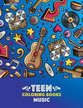 portada Teen Coloring Books: Music: Detailed Designs Of Guitars, Violins, Drums And More, Stress Relief Patterns, Coloring Book For Older Girls, Bo