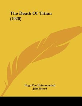 portada the death of titian (1920) (in English)