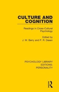 portada Culture and Cognition: Readings in Cross-Cultural Psychology (Psychology Library Editions: Personality) (in English)