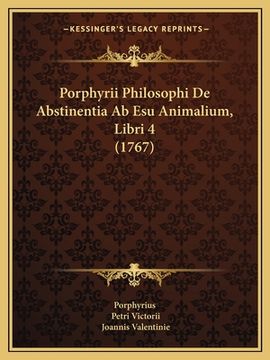 portada Porphyrii Philosophi De Abstinentia Ab Esu Animalium, Libri 4 (1767)