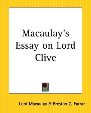 portada macaulay's essay on lord clive (en Inglés)