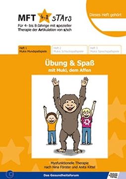 portada Mft 4-8 Stars - für 4- bis 8-Jährige mit Spezieller Therapie der Artikulation von S/Sch - Übung & Spaß mit Muki, dem Affen: Heft 1: Mukis Mundspaßspiele 