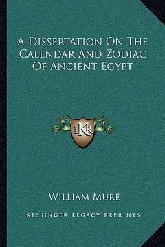 portada a dissertation on the calendar and zodiac of ancient egypt (in English)