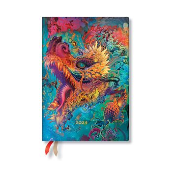 portada Paperblanks | 2024 Humming Dragon | Android Jones Collection | 12-Month Flexi | Midi | Horizontal 176 pg | 100 gsm (in English)
