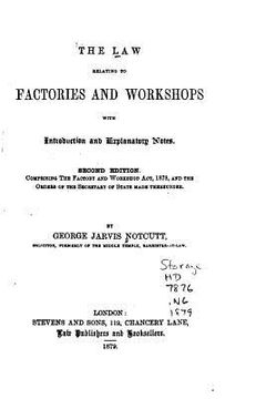 portada The Law Relating to Factories and Workshops (en Inglés)