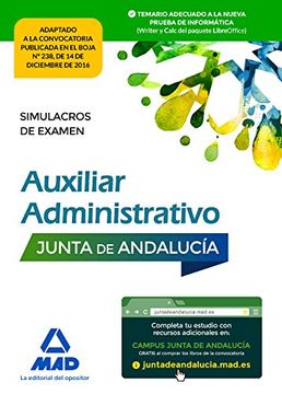 portada Auxiliar Administrativo de la Junta de Andalucía. Simulacros de Examen