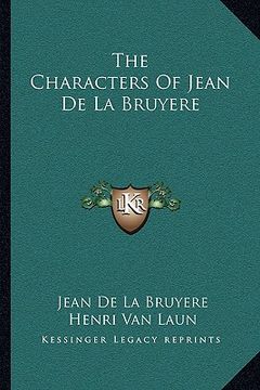 portada the characters of jean de la bruyere (in English)