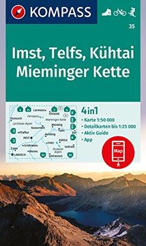 portada Kompass Wanderkarte 35 Imst, Telfs, Kühtai, Mieminger Kette 1: 50. 000 (en Alemán)