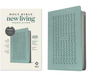 portada Nlt Large Print Premium Value Thinline Bible, Filament Enabled Edition (Leatherlike, Eucalyptus Teal) (en Inglés)