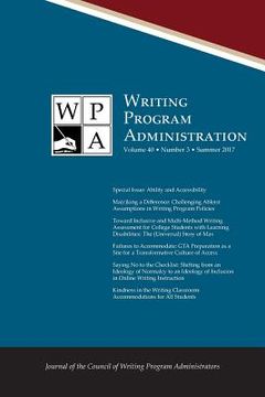 portada Wpa: Writing Program Administration 40.3 (Summer 2017) (en Inglés)