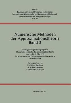 portada numerische methoden der approximationstheorie/numerical methods of approximation theory bd 3 (en Inglés)