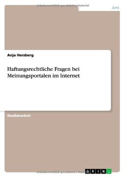 portada Haftungsrechtliche Fragen Bei Meinungsportalen Im Internet (German Edition)