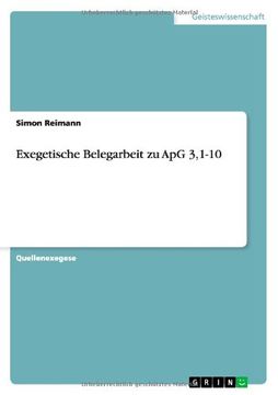 portada Exegetische Belegarbeit zu ApG 3,1-10 (German Edition)