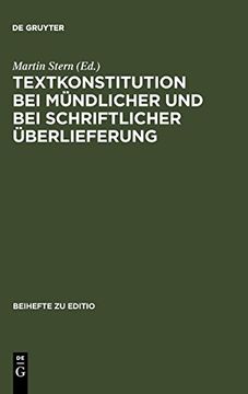 portada Textkonstitution bei Mündlicher und bei Schriftlicher Überlieferung (Editio (en Alemán)