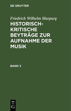 portada Historisch-kritische Beyträge zur Aufnahme der Musik (in German)