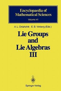 portada lie groups and lie algebras iii: structure of lie groups and lie algebras (en Inglés)