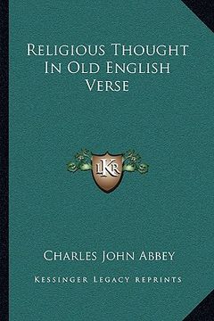 portada religious thought in old english verse (en Inglés)
