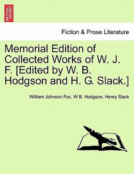 portada memorial edition of collected works of w. j. f. [edited by w. b. hodgson and h. g. slack.]