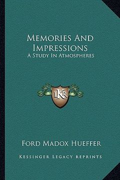 portada memories and impressions: a study in atmospheres (in English)