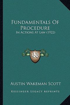 portada fundamentals of procedure: in actions at law (1922) (en Inglés)