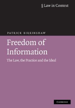 portada Freedom of Information 4th Edition Hardback (Law in Context) (en Inglés)