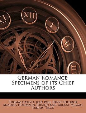 portada german romance: specimens of its chief authors (en Inglés)