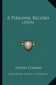 portada a personal record (1919) (in English)