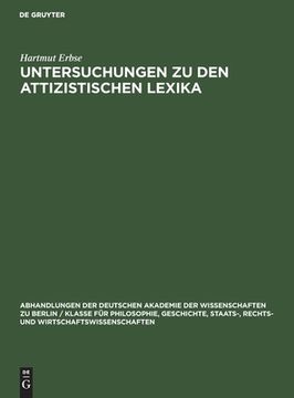 portada Untersuchungen zu den attizistischen Lexika (en Alemán)