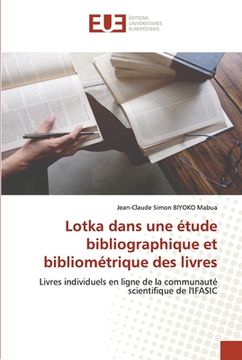 portada Lotka dans une étude bibliographique et bibliométrique des livres (in French)