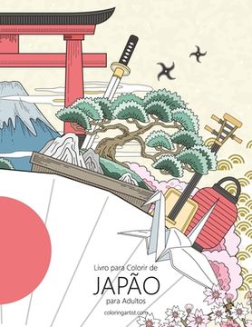 portada Livro para Colorir de Japão para Adultos (en Portugués)