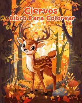 portada Libro Para Colorear de Ciervos: Páginas Simples Para Colorear de Ciervos Para Niños de 1 a 3 Años