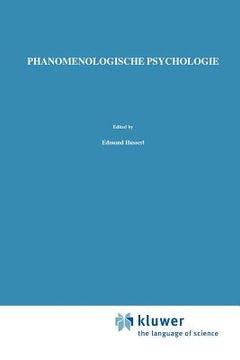 portada ph nomenologische psychologie: vorlesungen sommersemester 1925 - 2. verb. auflage - (en Inglés)