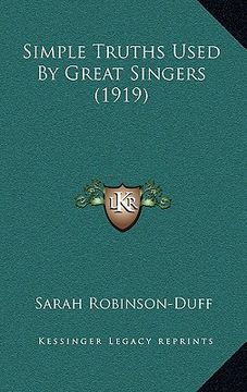 portada simple truths used by great singers (1919) (in English)