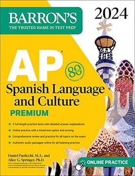 portada Ap Spanish Language and Culture Premium, 2024: 5 Practice Tests + Comprehensive Review + Online Practice (Barron'S Test Prep) (en Inglés)