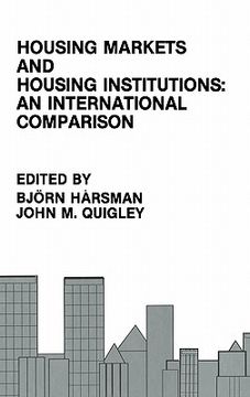 portada housing markets and housing institutions: an international comparison (en Inglés)