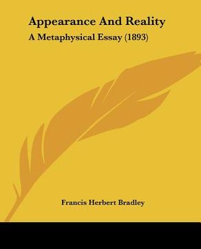 portada appearance and reality: a metaphysical essay (1893) (en Inglés)