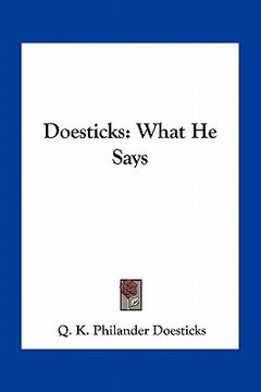 portada doesticks: what he says (en Inglés)