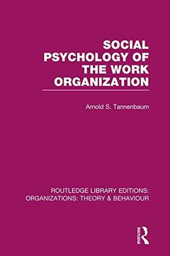 portada Social Psychology of the Work Organization (Rle: Organizations) (en Inglés)
