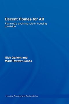 portada decent homes for all: planning's evolving role in housing provision (en Inglés)