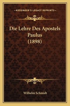 portada Die Lehre Des Apostels Paulus (1898) (in German)