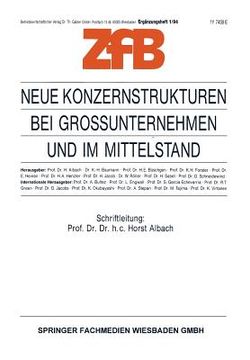 portada Neue Konzernstrukturen Bei Großunternehmen Und Im Mittelstand (in German)
