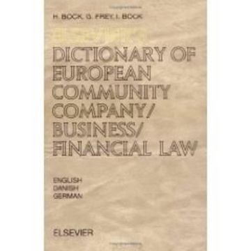 portada elsevier's dictionary of european community company/business/financial law (en Inglés)